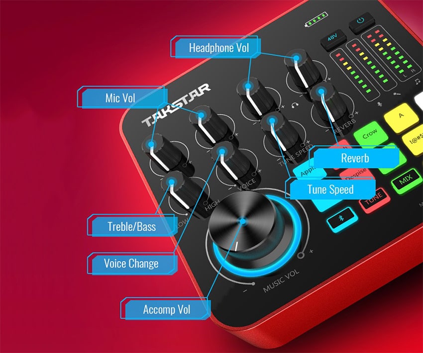 Nút điều khiển Soundcard Takstar MX1 pro